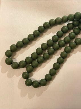 Vintage Olive Green Beaded Necklace